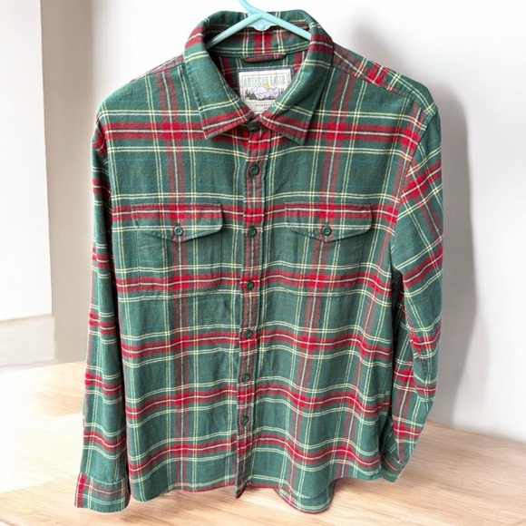 American Eagle Men's M Green Plaid Flannel Button-Up Shirt Long Sleeve NWT - Picture 1 of 6